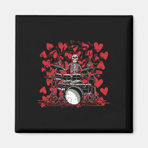 Drummer Valentijnsdag Rock N Roll Drum Muziek Lief Magneet
