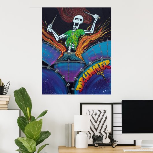 Drummer van het dode Poster (Thuiskantoor)