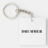 Drummer vierkante sleutelhanger (voorkant)