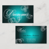 Drummer Visitekaartje Elegant Flourish Glow (Voorkant / Achterkant)