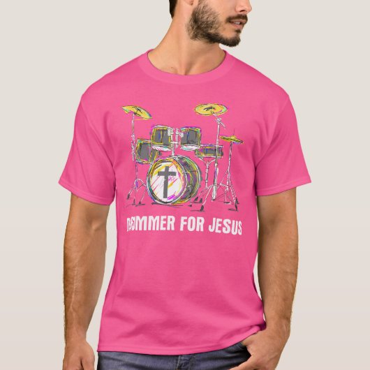 Drummer voor Jesus - Christelijke bandmuzikant Wor T-shirt (Voorkant)