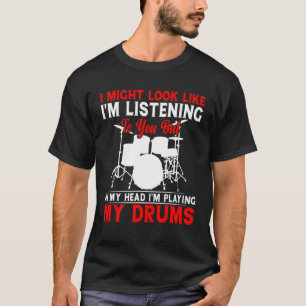 Drummer voor Mannen Vrouwen Drumspeler Percussie T-shirt