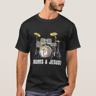 Drummer Waterverf Christelijk Jesus Music Faith Cr T-shirt