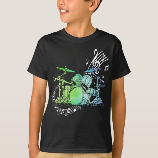 Drummer Waterverf Drummer Musician Drumsticks T-shirt (Voorkant)