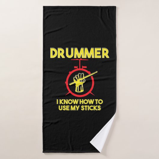 Drummer weet hoe ik mijn teken moet gebruiken badhanddoek (Badhanddoek)