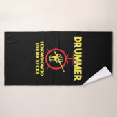 Drummer weet hoe ik mijn teken moet gebruiken badhanddoek (Badhanddoek)