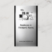 Drummerdrumset - geborsteld roestvrij staal visitekaartje (Achterkant)