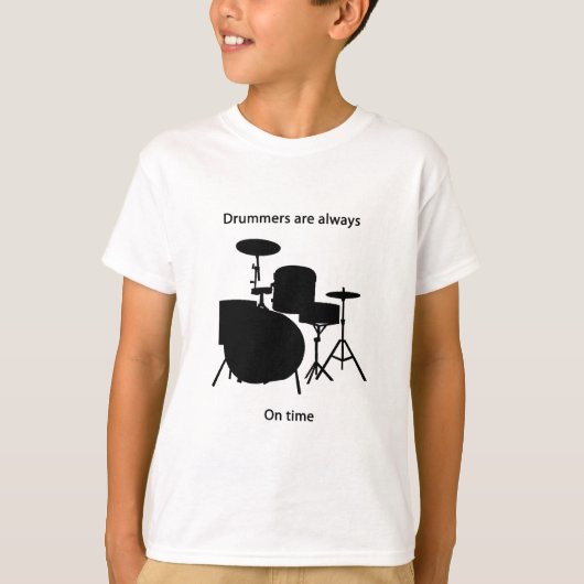 Drummers altijd op tijd t-shirt (Voorkant)