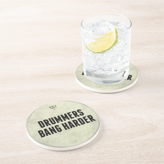 Drummers Bang Harder Stone Drink Onderzetter (Zijkant)