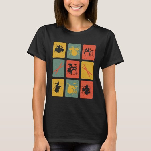 Drummers Drum Muziekinstrument Drumspeler T-shirt (Voorkant)
