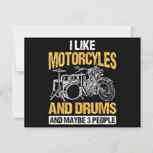 Drummers drummen ik hou van motorfietsen en drums (Voorkant)