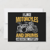 Drummers drummen ik hou van motorfietsen en drums (Achterkant)