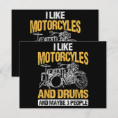 Drummers drummen ik hou van motorfietsen en drums (Voorkant / Achterkant)