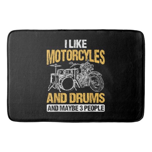 Drummers drummen ik hou van motorfietsen en drums badmat (Voorkant)