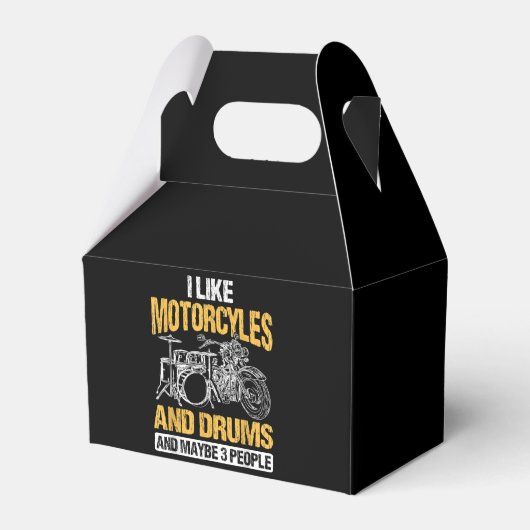 Drummers drummen ik hou van motorfietsen en drums bedankdoosjes (Voorkant Zijde)