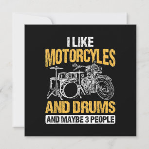 Drummers drummen ik hou van motorfietsen en drums bedankkaart