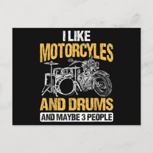 Drummers drummen ik hou van motorfietsen en drums briefkaart