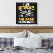 Drummers drummen ik hou van motorfietsen en drums canvas afdruk (Insitu (Slaapkamer))