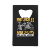 Drummers drummen ik hou van motorfietsen en drums creditkaart flessenopener (Voorkant)