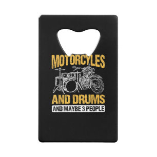 Drummers drummen ik hou van motorfietsen en drums creditkaart flessenopener