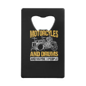 Drummers drummen ik hou van motorfietsen en drums creditkaart flessenopener (Achterkant)