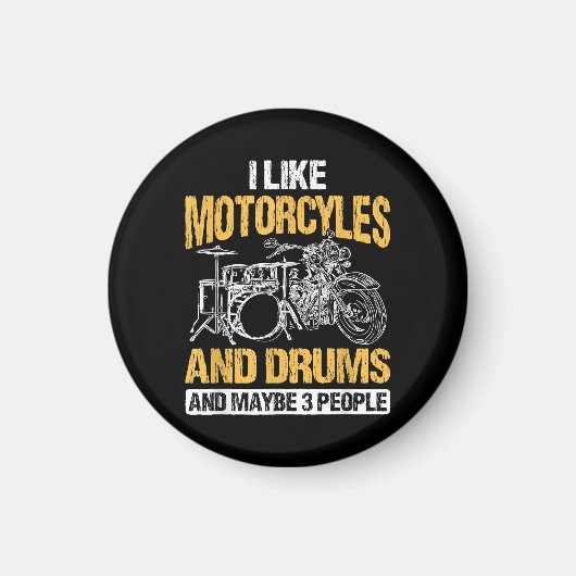 Drummers drummen ik hou van motorfietsen en drums magneet (Voorkant)
