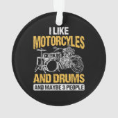 Drummers drummen ik hou van motorfietsen en drums ornament (achterkant)