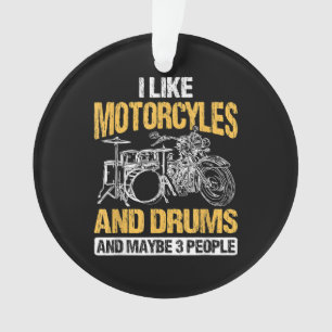 Drummers drummen ik hou van motorfietsen en drums ornament