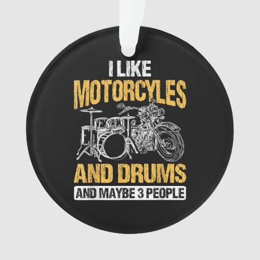 Drummers drummen ik hou van motorfietsen en drums ornament (voorkant)