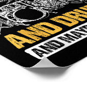 Drummers drummen ik hou van motorfietsen en drums poster (Hoek)