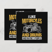 Drummers drummen ik hou van motorfietsen en drums save the date (Voorkant / Achterkant)