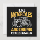 Drummers drummen ik hou van motorfietsen en drums save the date (Achterkant)