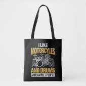 Drummers drummen ik hou van motorfietsen en drums tote bag (Voorkant)