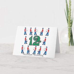 Drummers Drumming Feestdagen Kaart