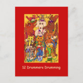 Drummers Drumming Feestdagenkaart (Voorkant)