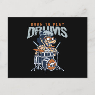 Drummers drumming musicus Gift born to play Drums Briefkaart