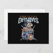 Drummers drumming musicus Gift born to play Drums Briefkaart (Voorkant / Achterkant)
