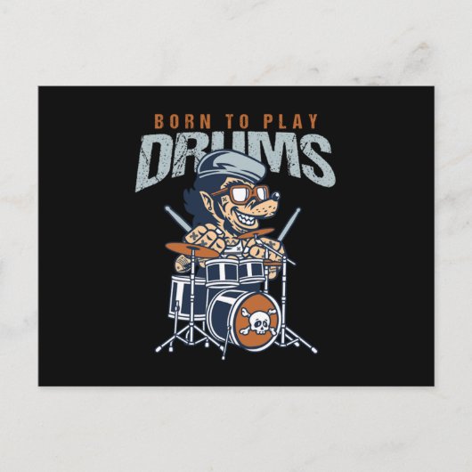 Drummers drumming musicus Gift born to play Drums Briefkaart (Voorkant)