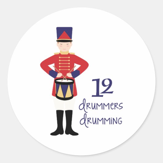 Drummers Drumming Ronde Sticker (Voorkant)