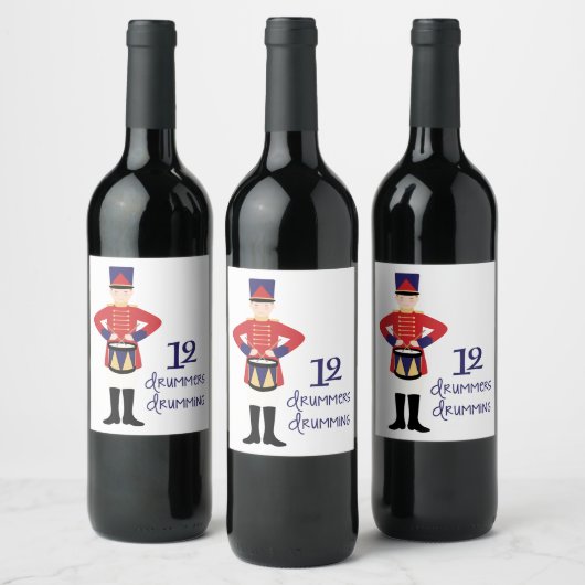 Drummers Drumming Wijn Etiket (Flessen)