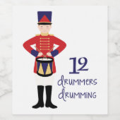 Drummers Drumming Wijn Etiket (Enkel label)