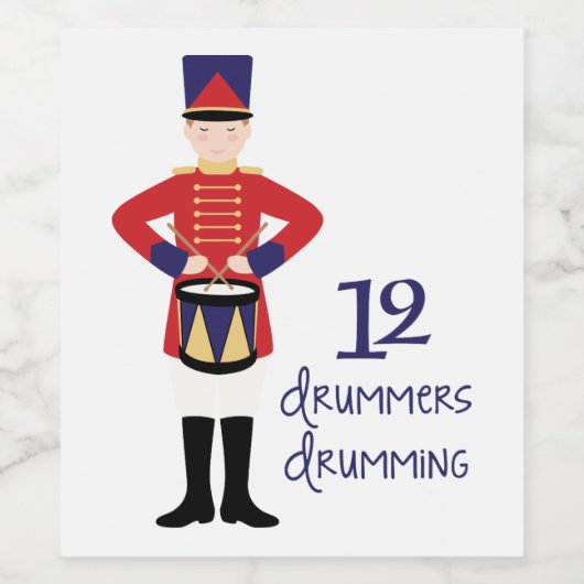 Drummers Drumming Wijn Etiket (Enkel label)