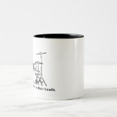 Drummers gebruiken hun hoofd tweekleurige koffiemok (Center)