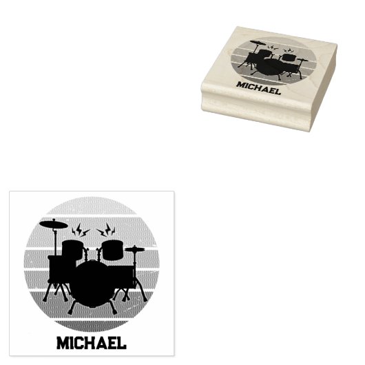 Drummers gepersonaliseerd rubberstempel (Gestempeld)