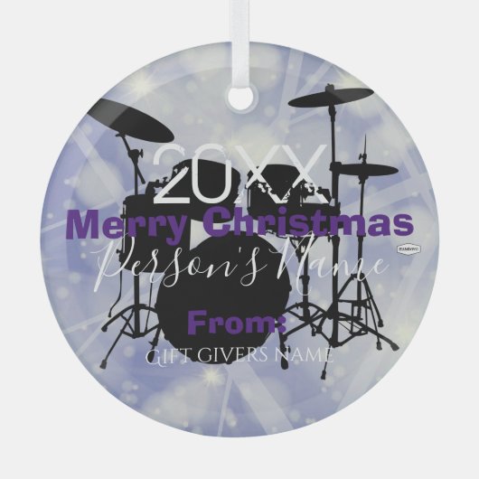Drummer's kerstversiering HAMbWG Glas Ornament (Voorkant)