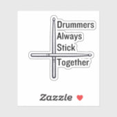 Drummers plakken samen sticker (Vel)