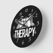 Drummers Therapy Drum Set Cartoon Illustratie Ronde Klok (Hoek)