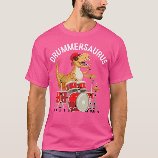 Drummersaurus dinosaurus muzikant T Rex spelen dru T-shirt (Voorkant)