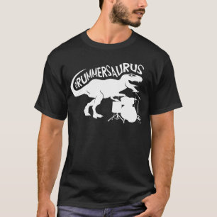 Drummersaurus Rex T Shirt voor drum en dinosaurus