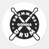 Drummes gonst ronde sticker (Voorkant)